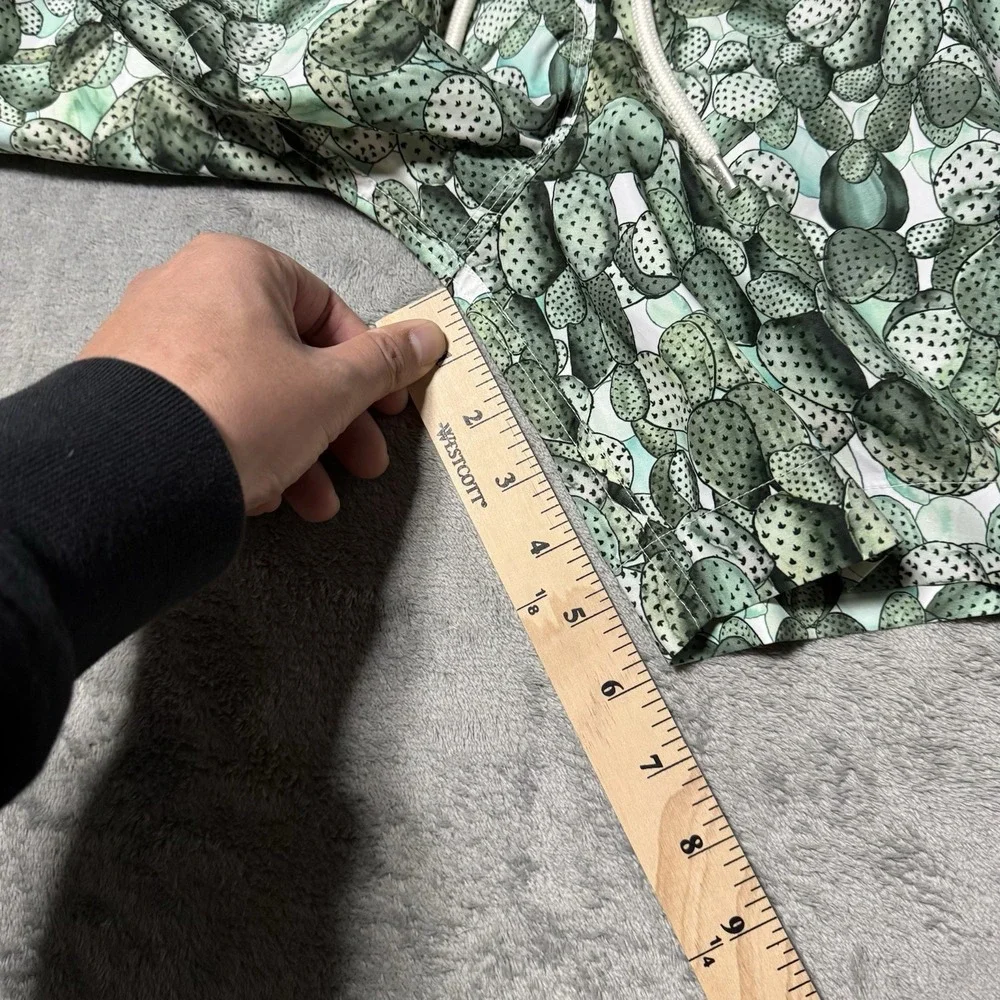 Brooks Brothers‎ Mens Green Cactus Print Lined Swim Trunks Size M Beach Vacation